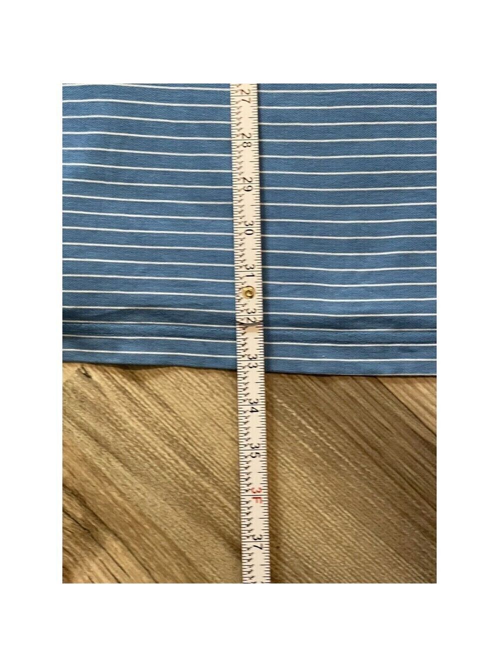 Masters Golf Polo Shirt Blue & White Striped Size XXL Cotton Mesh 2 Ply Logo - Picture 9 of 9